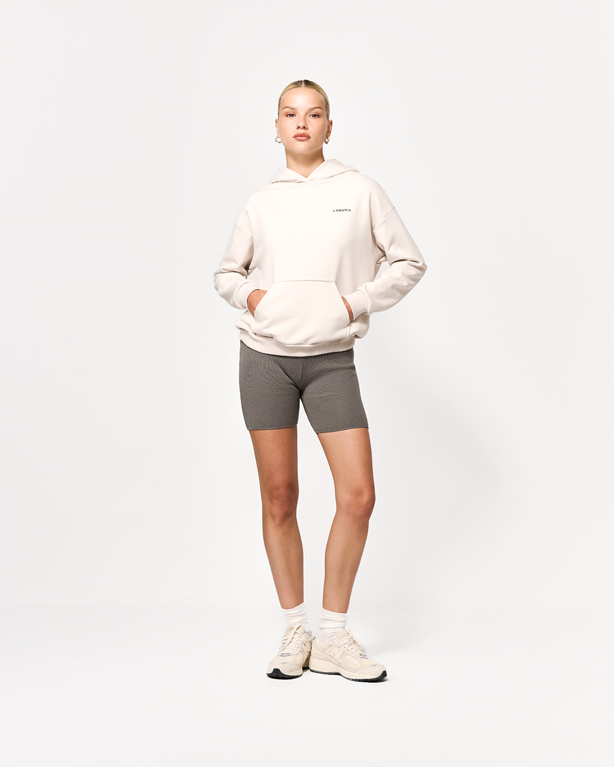 BLUZA Z KAPTUREM TRACK CREAM