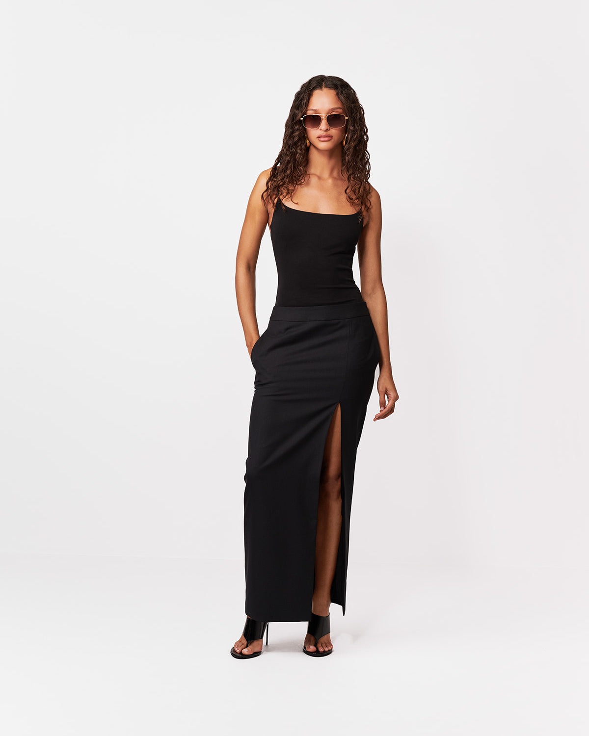 SPÓDNICA MAXI MOVI BLACK
