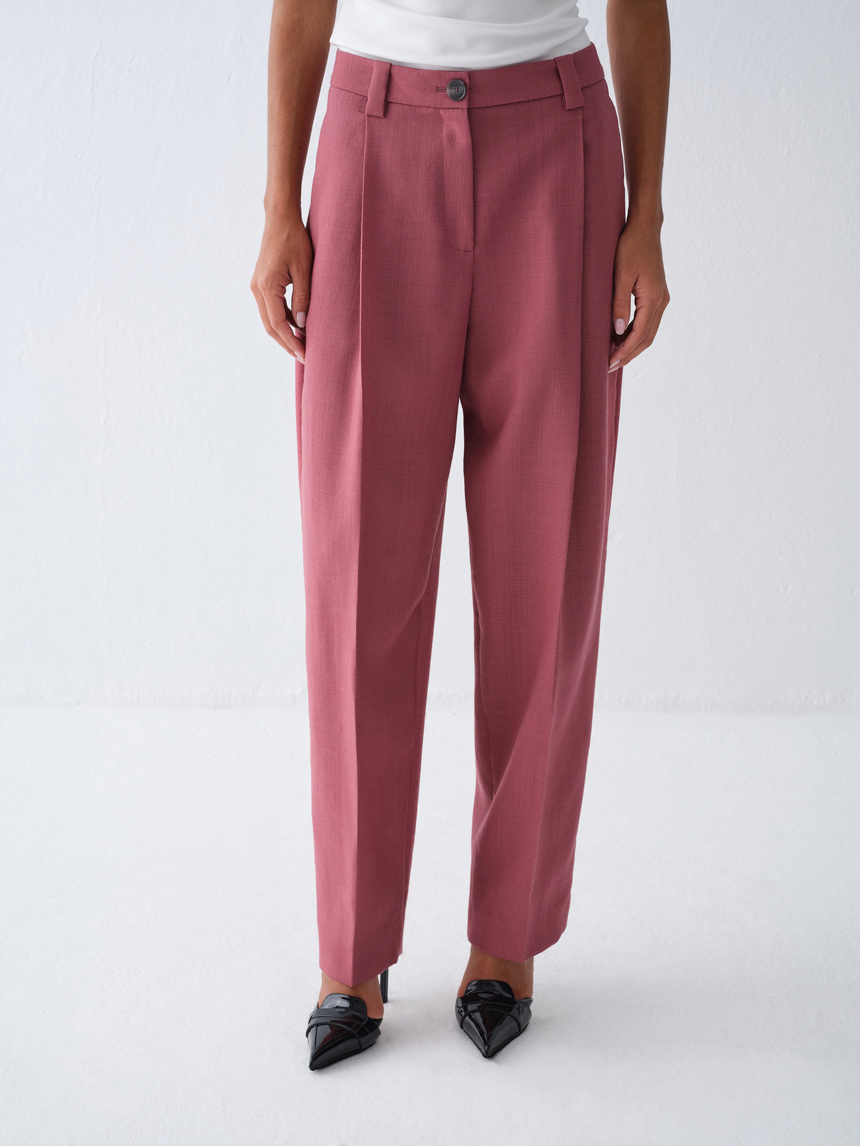 SPODNIE GARNITUROWE RENZO DUSTY PINK