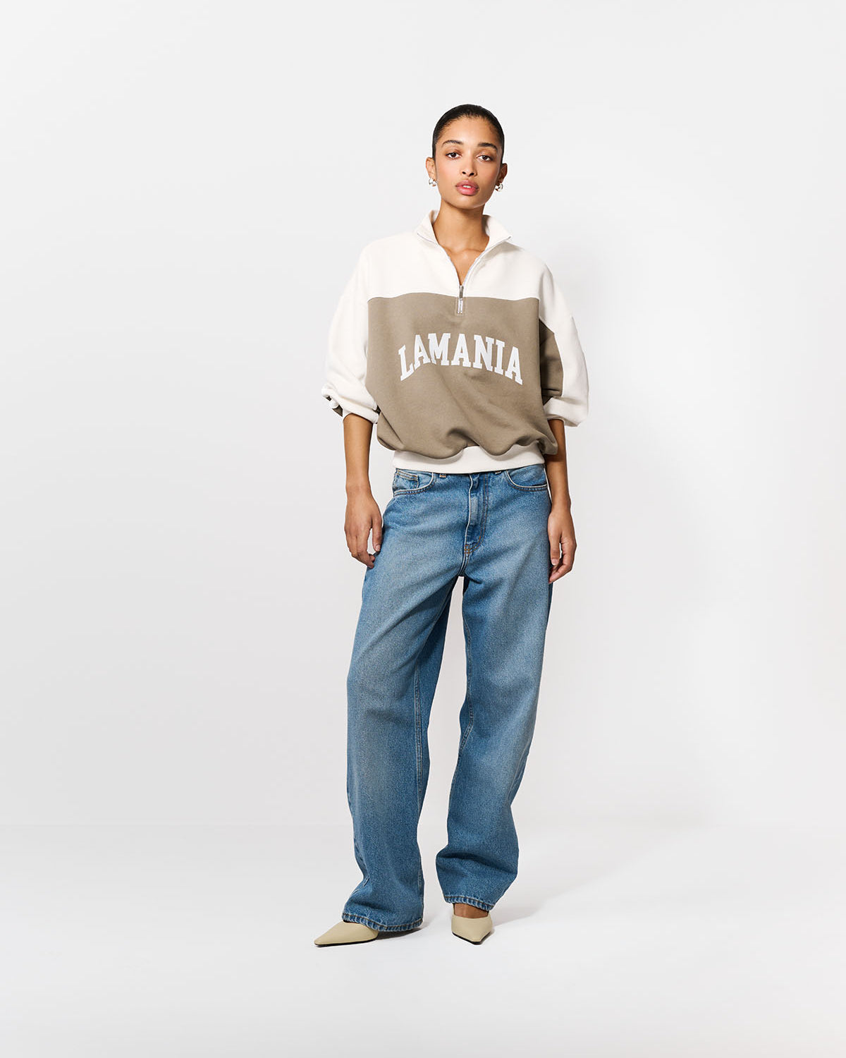 BLUZA ANDERSON OLIVE-ECRU