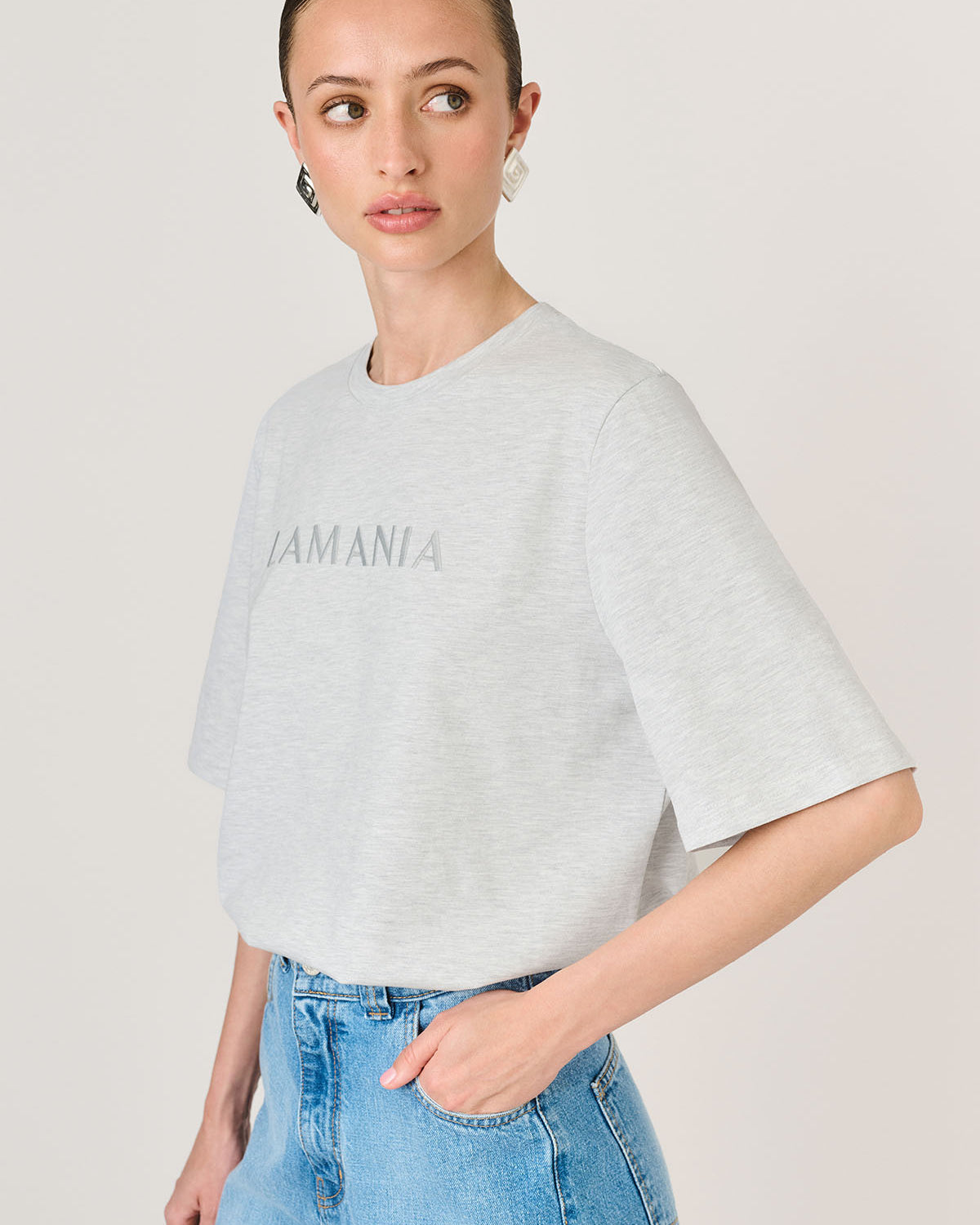 T-SHIRT LUCY LIGHT GREY MELANGE