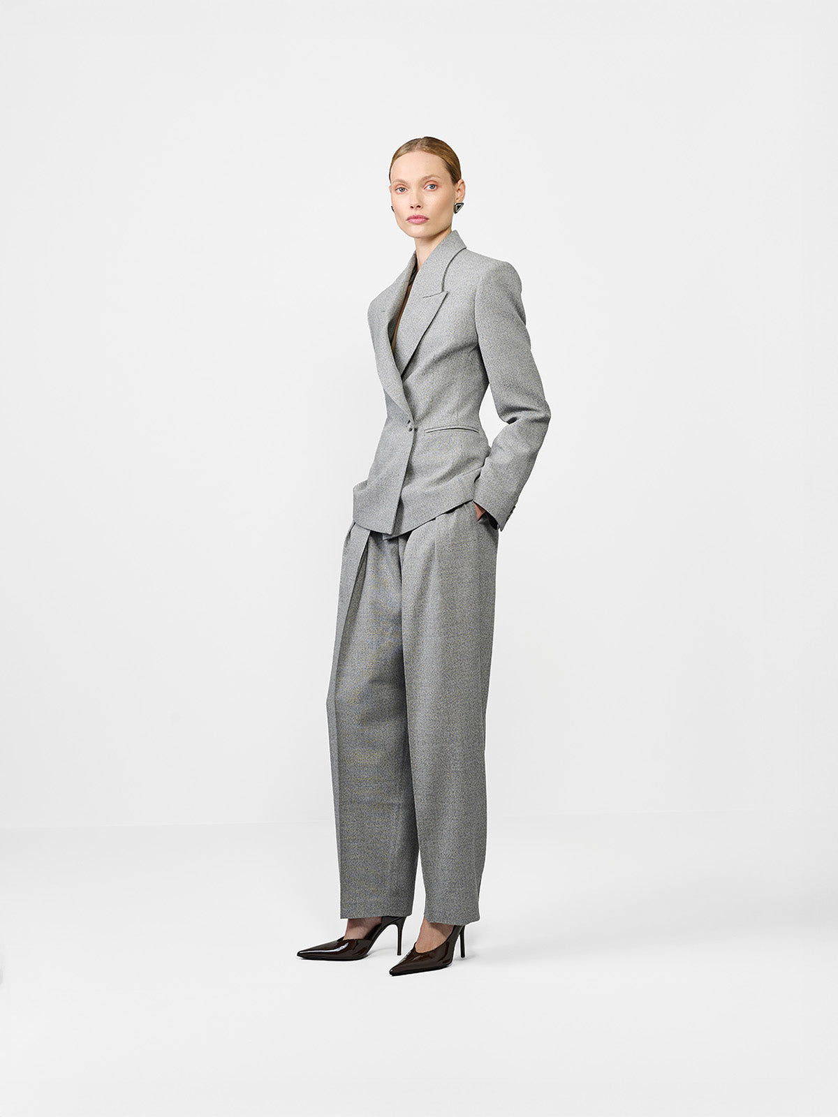 SPODNIE GARNITUROWE DIDION GREY MELANGE