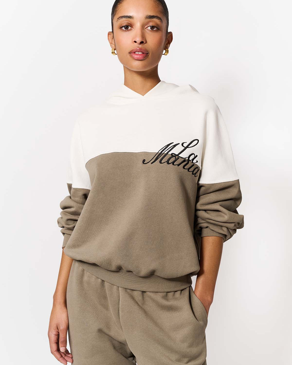 BLUZA Z KAPTUREM FLORIDA OLIVE-ECRU