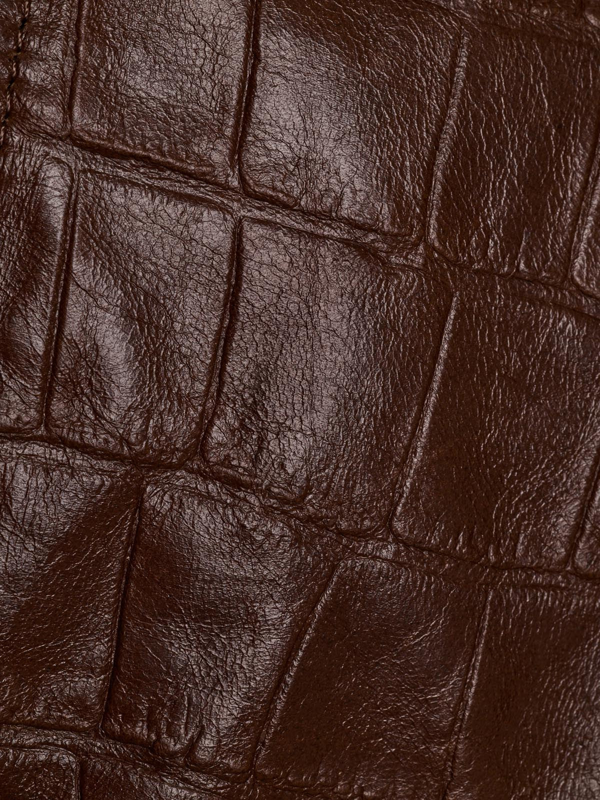 KURTKA SKÓRZANA HAMBURG CROCODILE BROWN