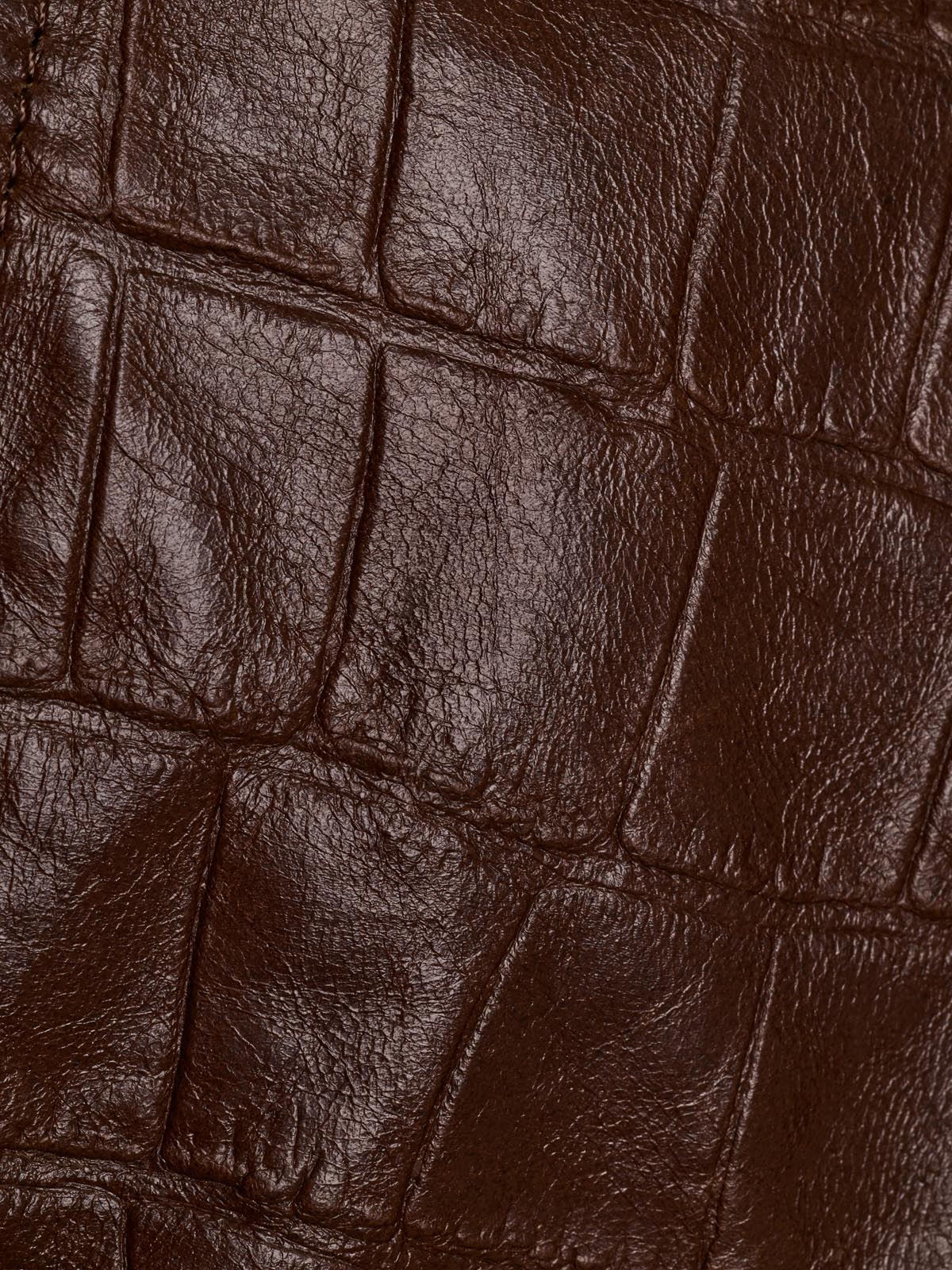 KURTKA SKÓRZANA HAMBURG CROCODILE BROWN