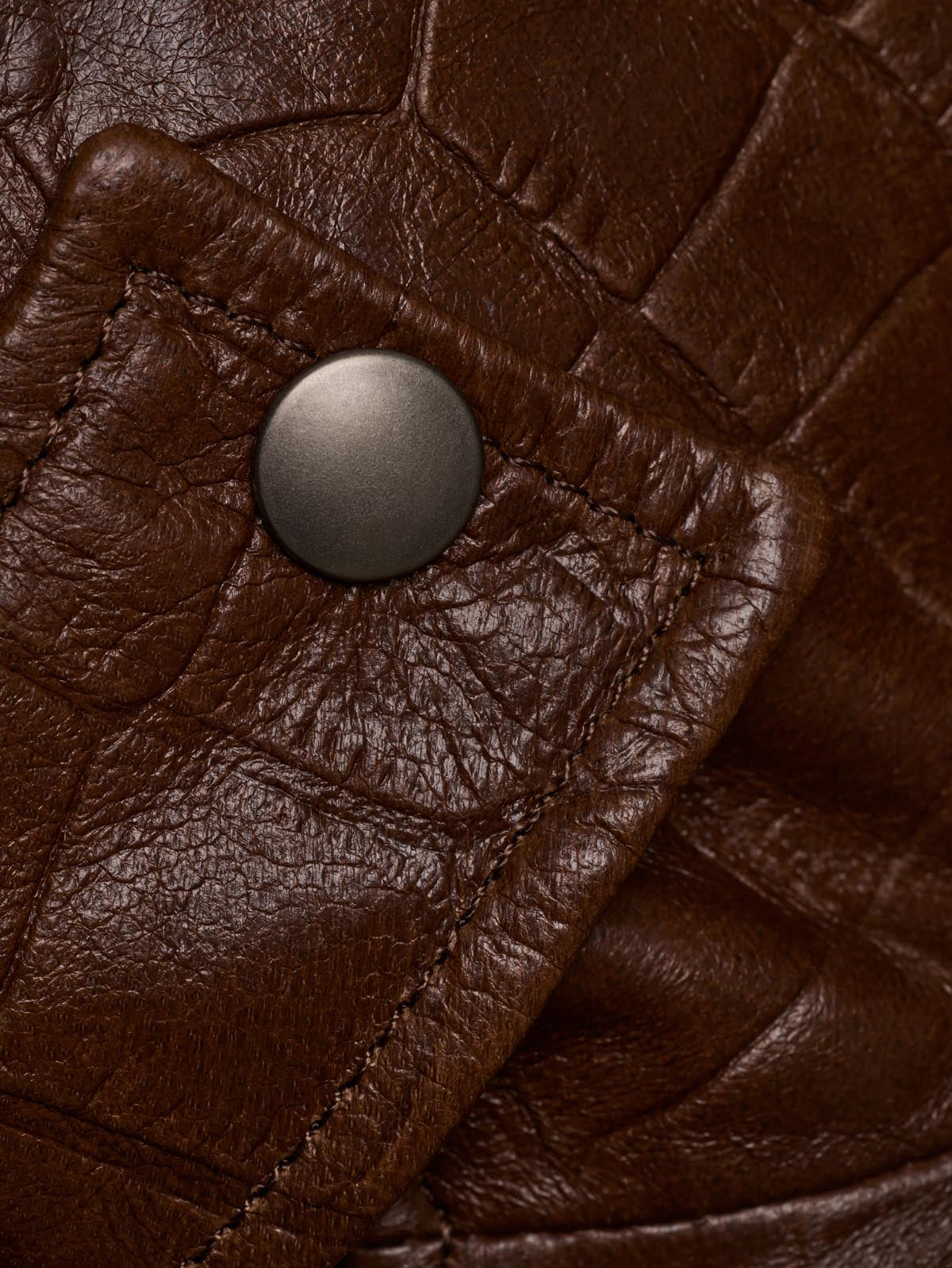 KURTKA SKÓRZANA HAMBURG CROCODILE BROWN