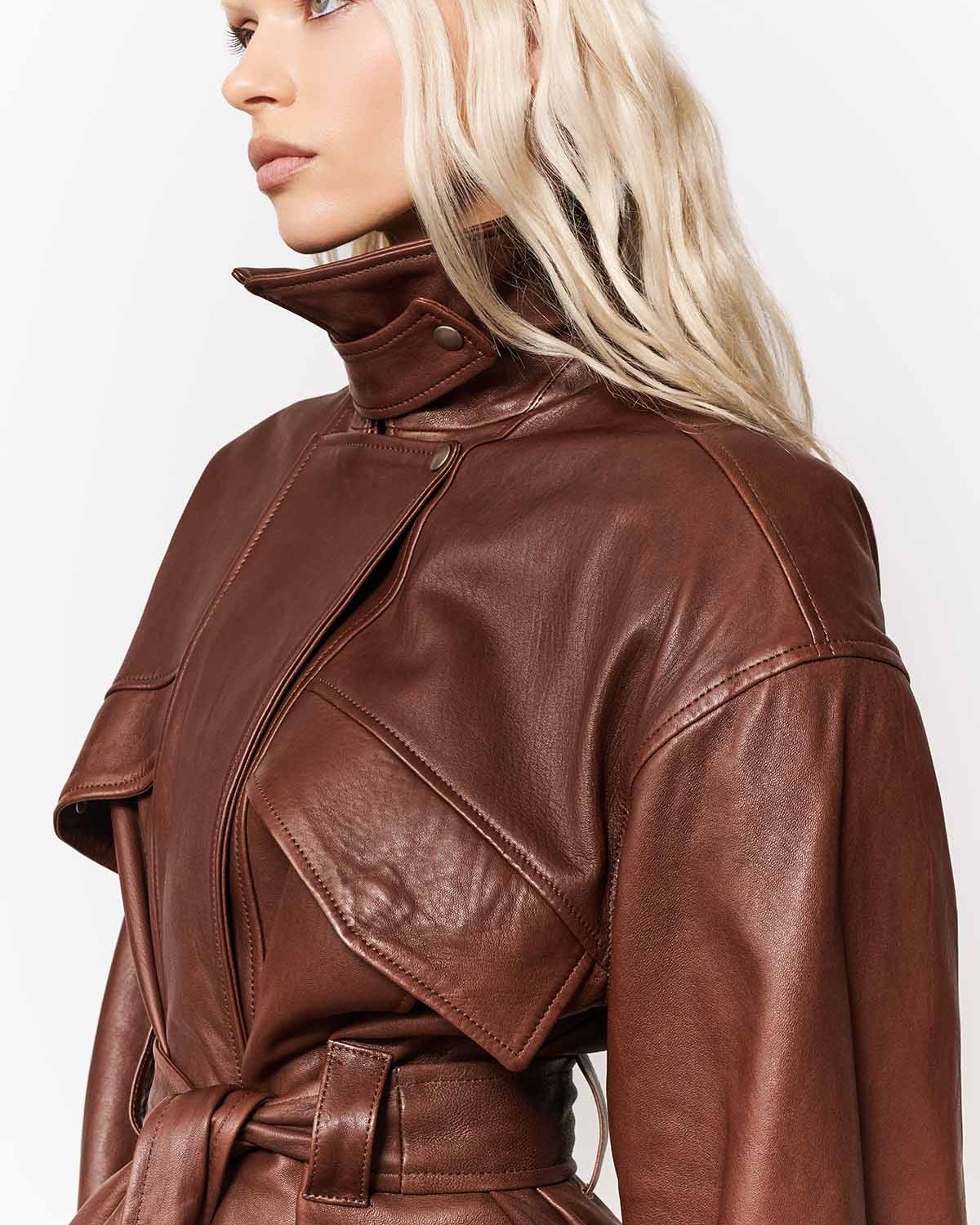 KURTKA SKÓRZANA HAMBURG BROWN