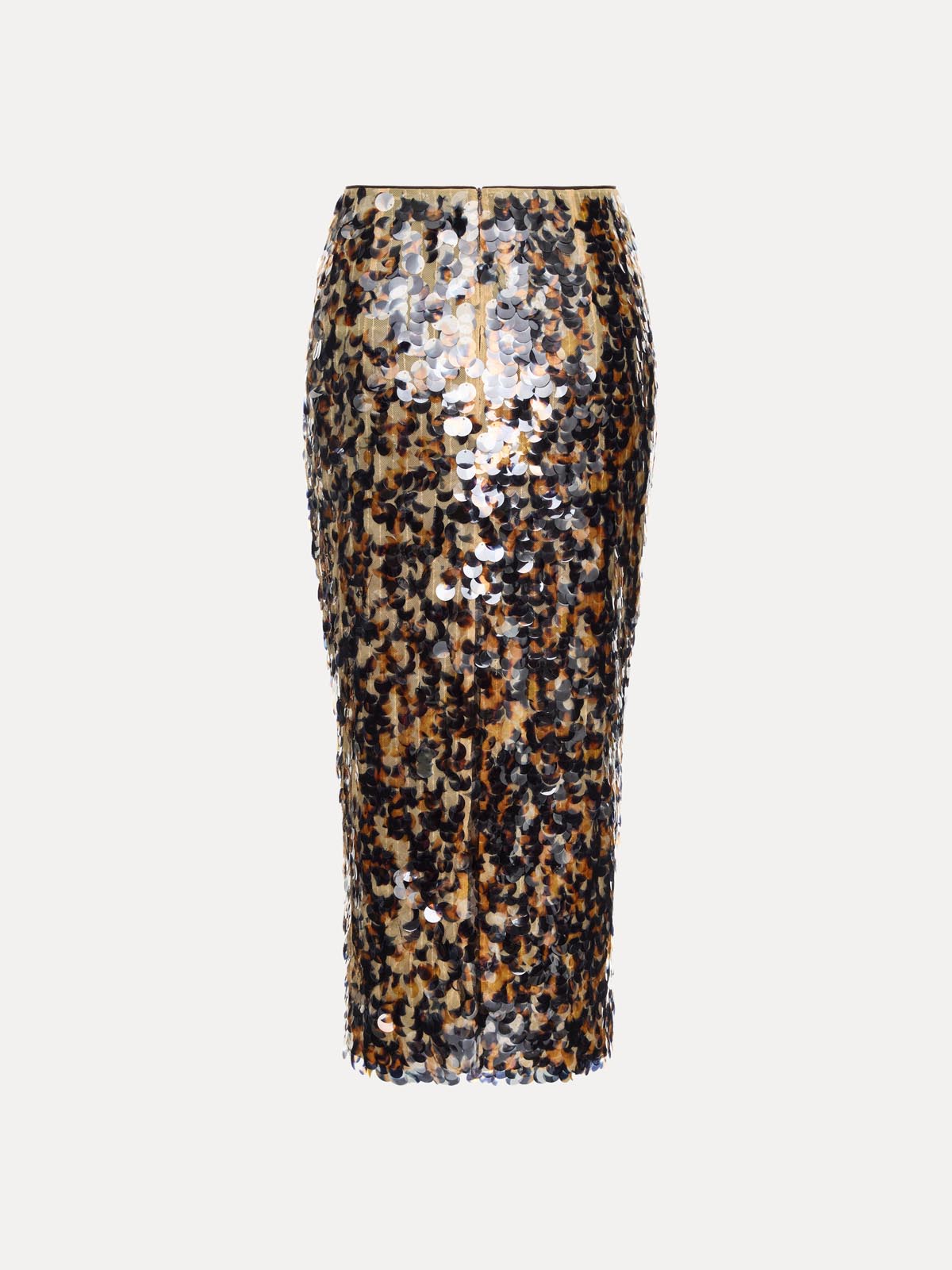 SPÓDNICA MIDI ARC BLACK-AMBER