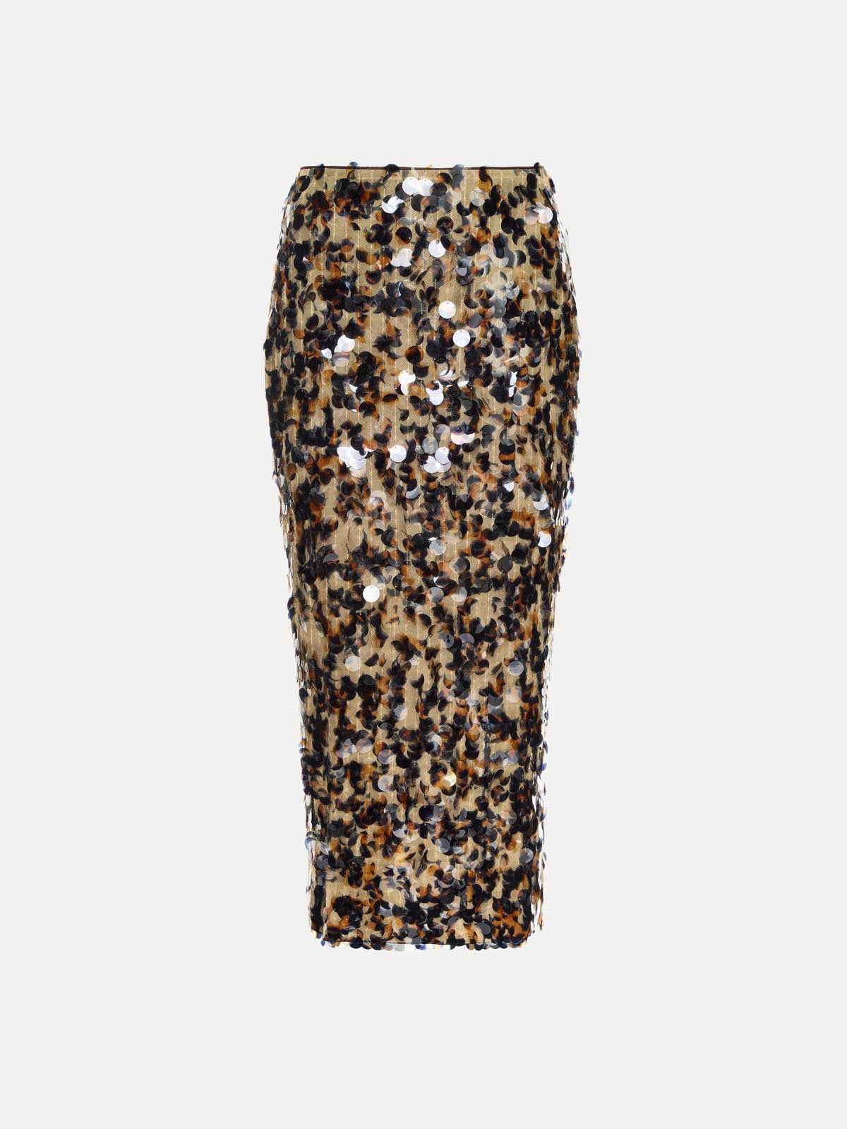 SPÓDNICA MIDI ARC BLACK-AMBER