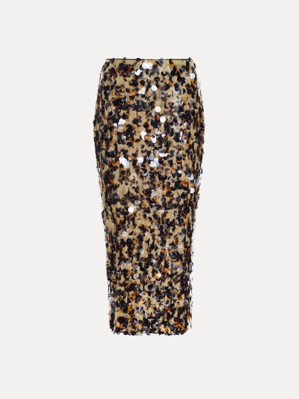 SPÓDNICA MIDI ARC BLACK-AMBER