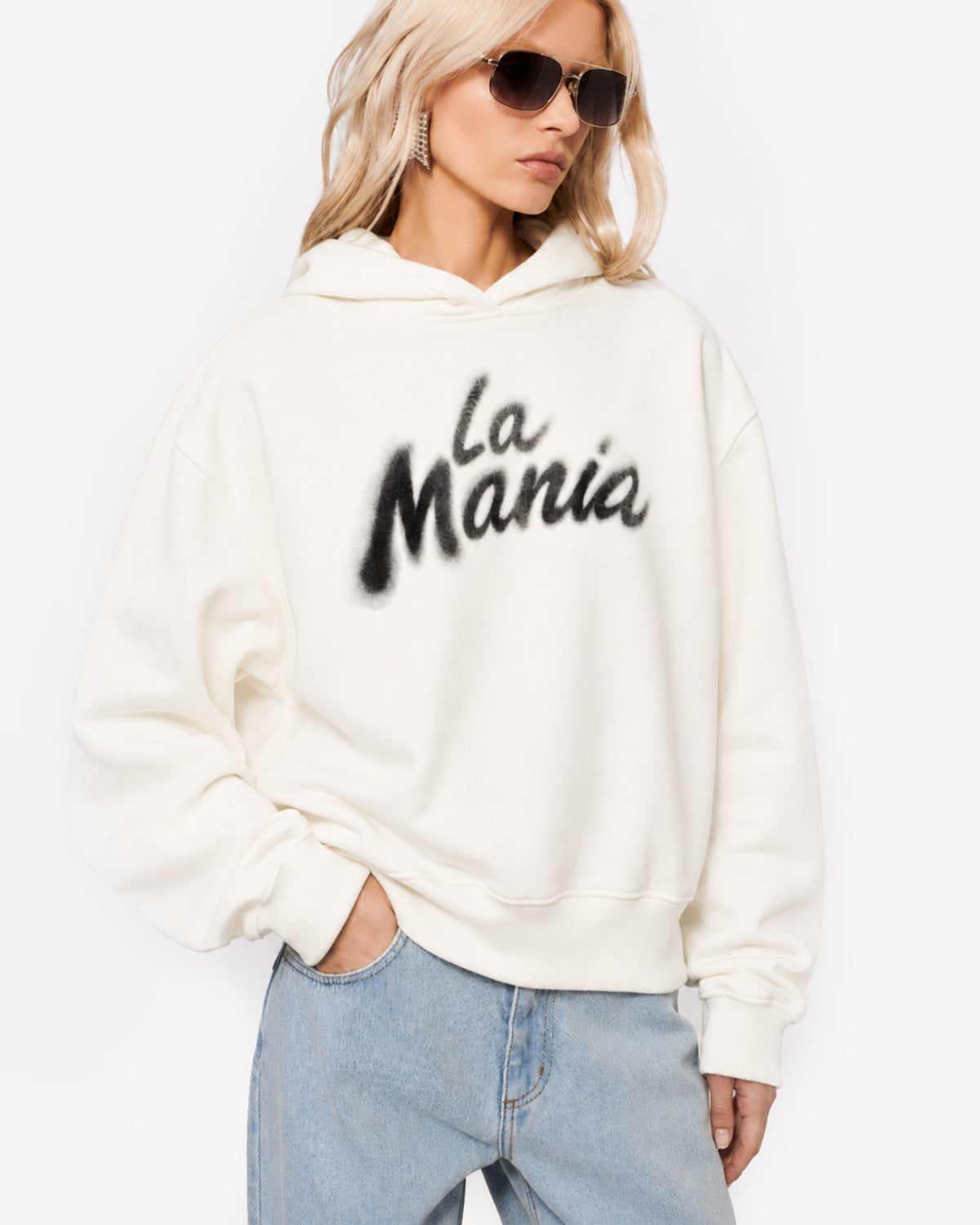 BLUZA Z KAPTUREM SIMO OFF WHITE