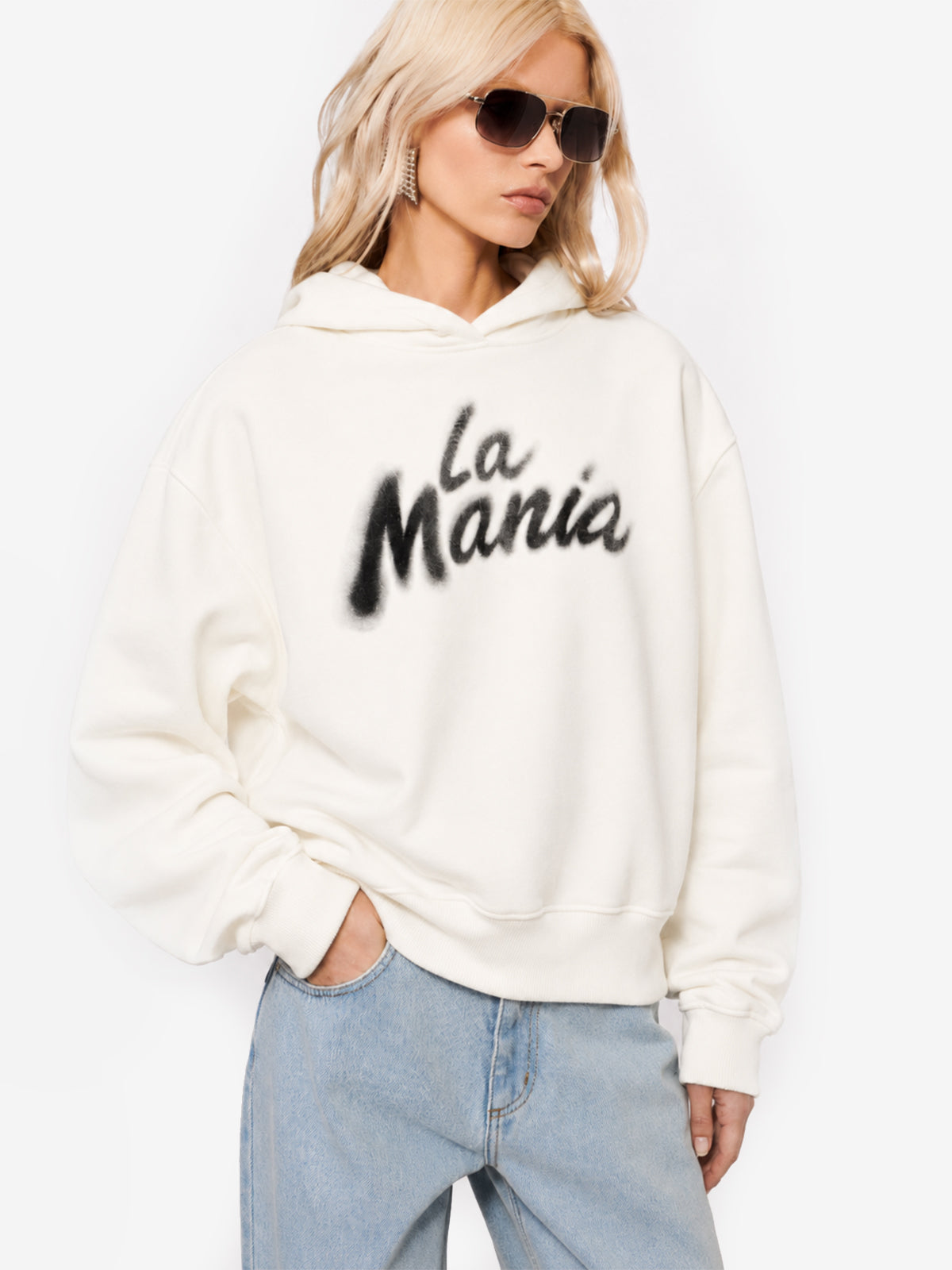 BLUZA Z KAPTUREM SIMO OFF WHITE