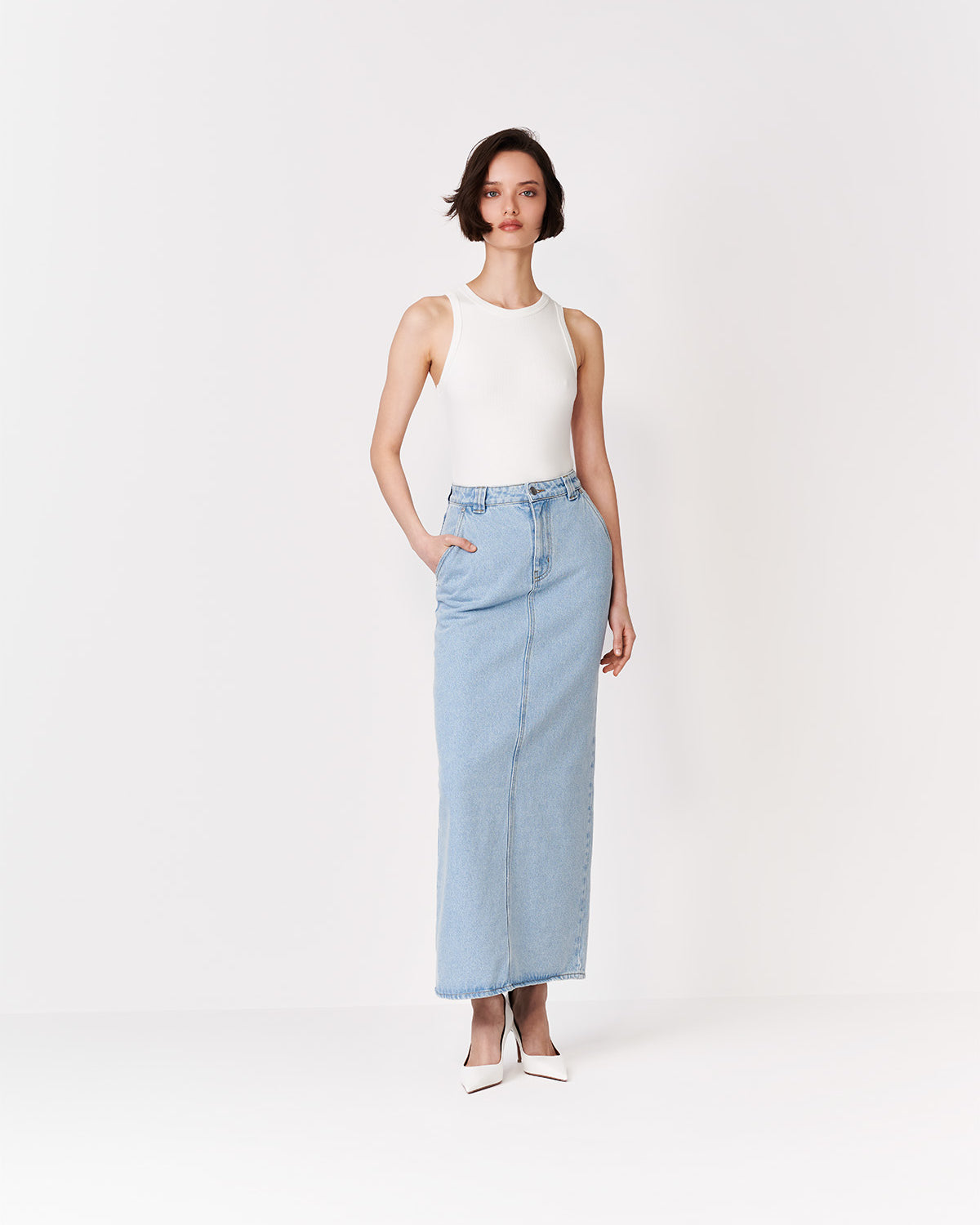 JEANSOWA SPÓDNICA MAXI CRUZ CLASSIC BLUE