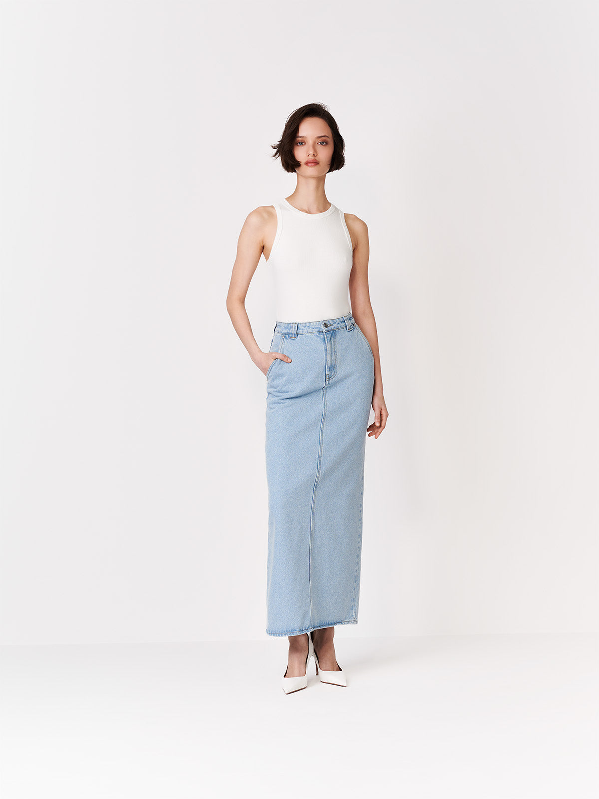 JEANSOWA SPÓDNICA MAXI CRUZ CLASSIC BLUE