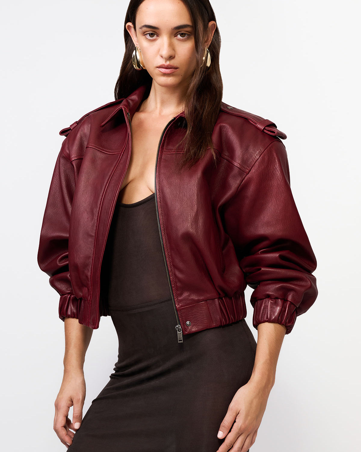 KURTKA SKÓRZANA BERLIN BURGUNDY