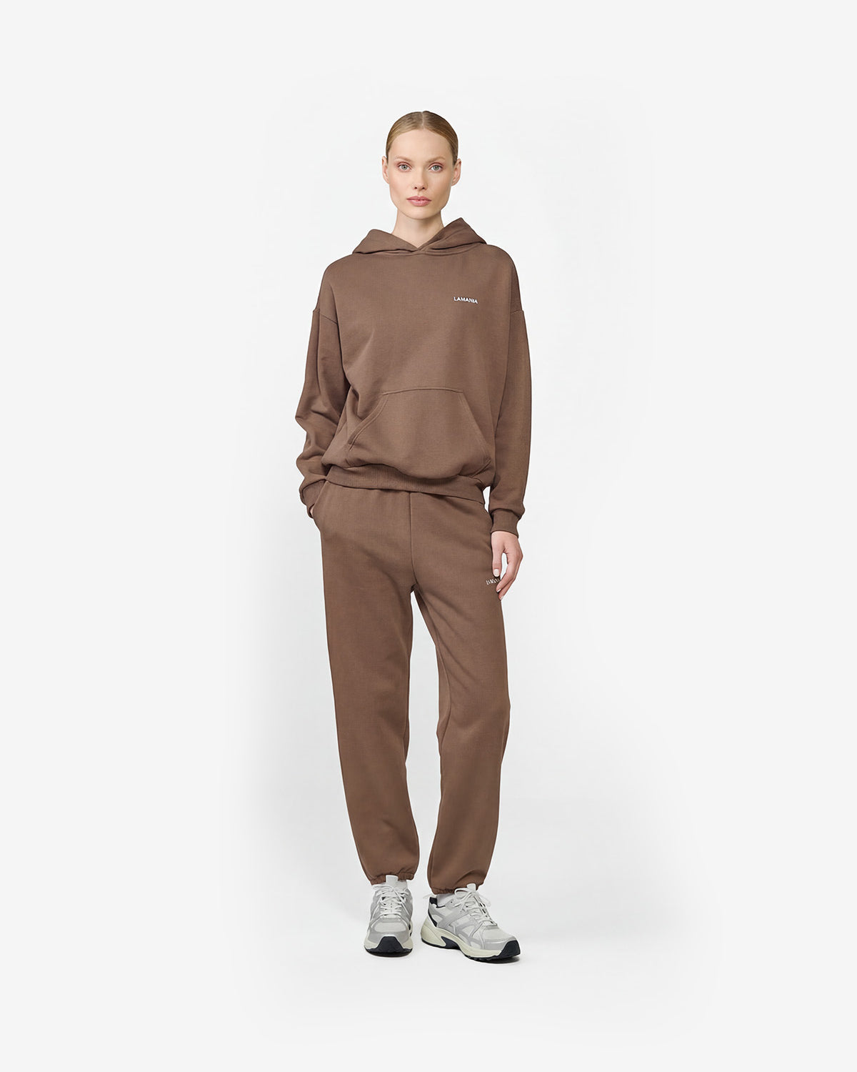BLUZA Z KAPTUREM TRACK CARAMEL
