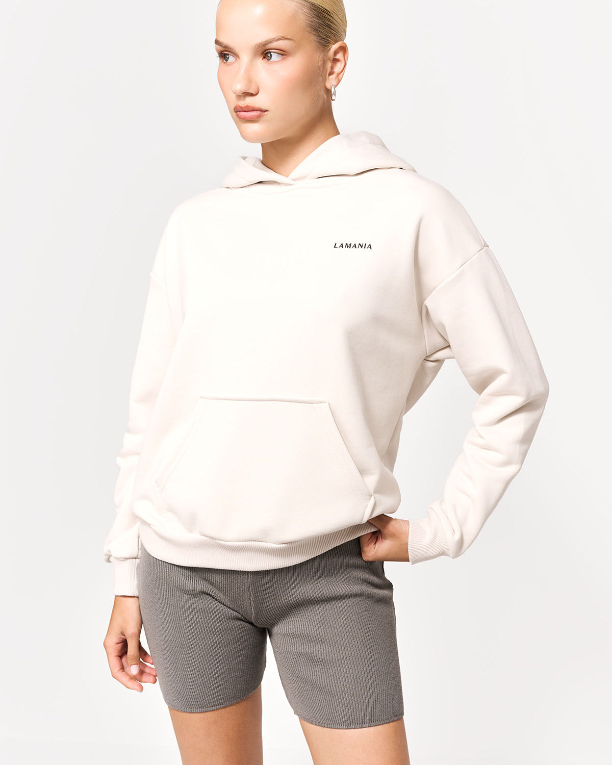 BLUZA Z KAPTUREM TRACK CREAM